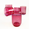 8oz 12oz 16oz Machinemade Pink Color Translucent Empty Glass Candle Jar