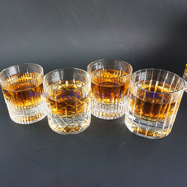 200ml crystal custom rocking whiskey glasses Vintage personalized glass whisky tumbler with sand etched