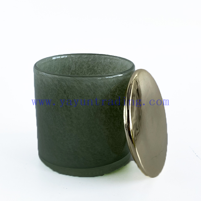 Custom Fancy Handmade Decorative Glass Candle Holder with Lid