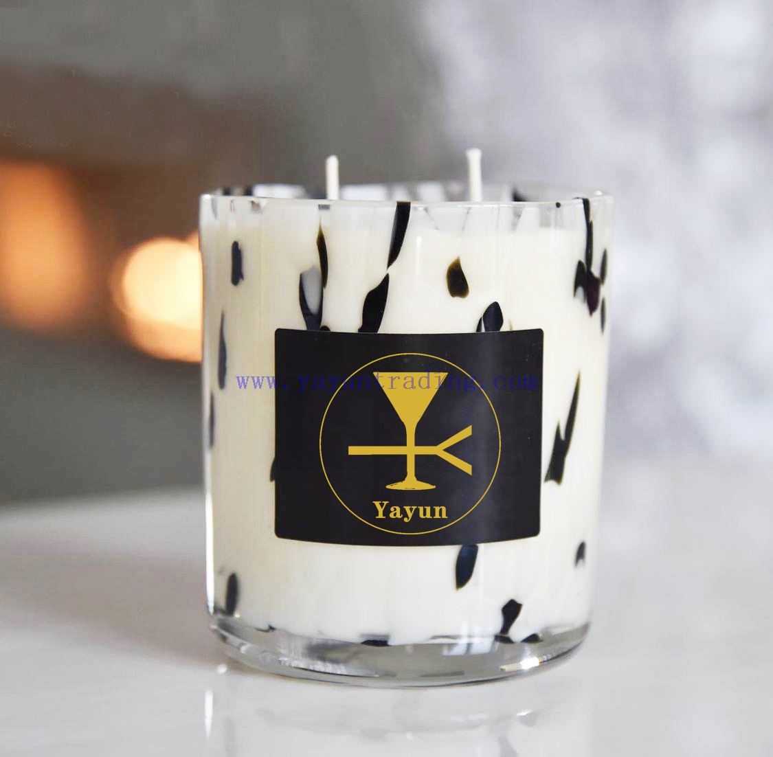 new tortose candle container black white cylinder leopard candle cup 16oz 17oz for home decor
