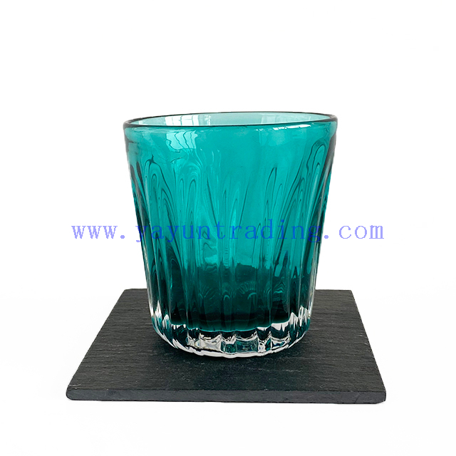 Handmade Glass Votive Candle Holders Horn Shape Candle Jars for Home Decoration