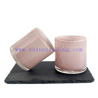 Wholesale Glass Candle Jars Handmade Pink Candle Vessels