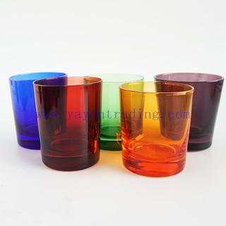 250ml Multi-Colored Glass Cups Tumblers Water Drinking Glasses for Picnic Party Wedding