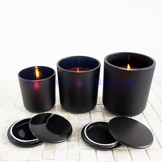 unique black candle jars and lids 8oz 12oz 16oz mercury glass holders with black white ceramic lid