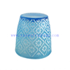 Wholesale 170ml New Design Translucent Tumbler Blue And White Horn Glass Candle Container