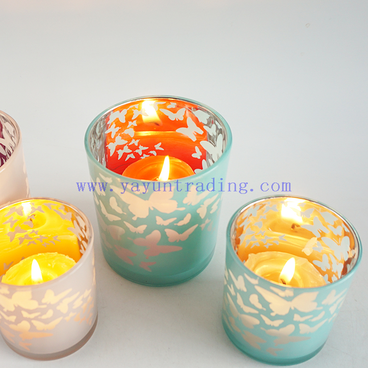 Christmas home decorative votive silver mercury glass tealight candle holders 6oz 13oz