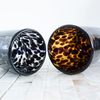 Yayun New design handmade black amber empty cylinder tortoise candle jars 