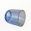 fashionable gold rim glass candle vessel for home decor