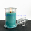 Wholesale Clear Glass Jar With Lid Blue Soy Wax Candle Holder