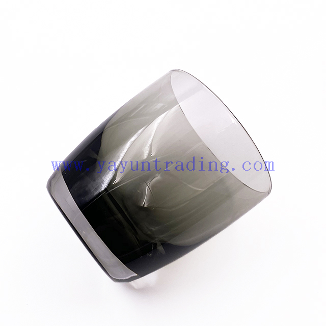 Lead Free Solid Color Round Square Heavy Base Smoky Gray Whiskey Glass Cup