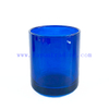 Fancy Design Unique Custom Decorative Blue Luxury Glass Candle Jar with Lid