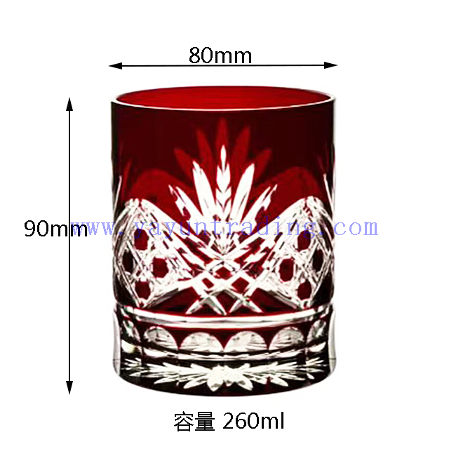 High Quality Tumbler Handmade Wine Glass Cups Whisky Glass Deep Etched Crystal Cup