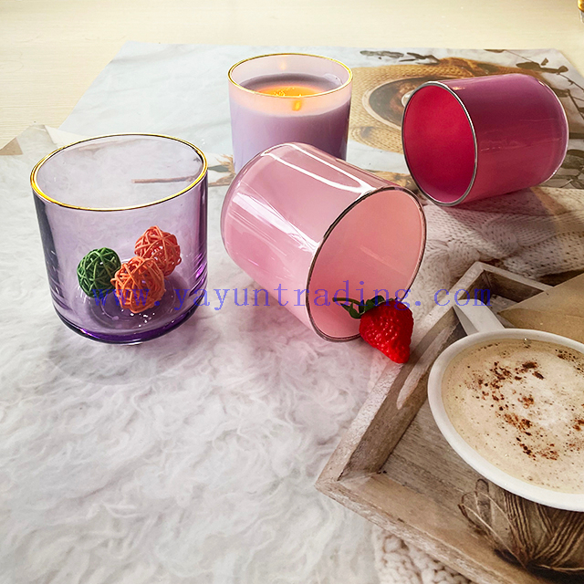 Hot Selling Luxury Colorful Home Decor Empty Custom Container Glass Candle Jar