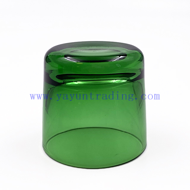 Custom Hand Blown Green Small Size Glasses Creative Design for Liquor Drinking