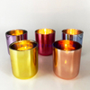 Electroplated Decorative Empty Shiny Luxury Electroplated Glass Candle Jars Empty Vessels