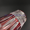 Hot Sale Ruby Red Blue Hand Cut To Clear Whiskey Glass Cup Hand Polished Glass Tumbler 