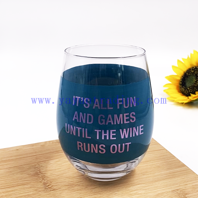 Customized Logo Design Lead Free Stemless Crystal Glass Egg Shape Drinking Cup