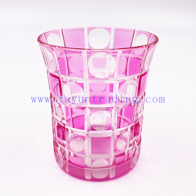 Wholesale Handmade Pink Colored Drinking Cup Water Glass Tumbler
