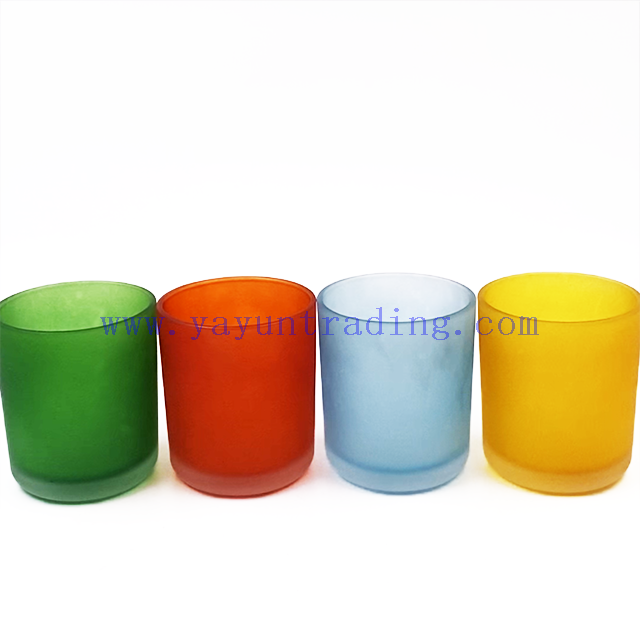 Custom Frosted Glass Candle Jar 12oz Matte Luxury Candle Containers with Lids