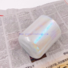 16oz White Pearl Iridescent Candle Holder Luxury Glass Holographic Jar For Candle Making