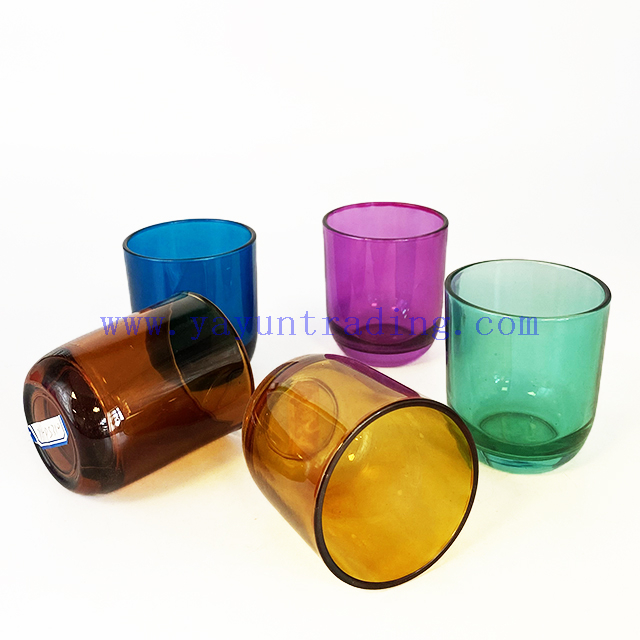 8oz Empty Round Bottom Candle Jar Colored Translucent Glass Candle Jars Holder