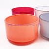Custom 3 Wick Candle Jars Colorful Vessels Luxury Glass Candle Holder with Gold/silver Rim Large Size Candle Containers