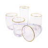 Japanese Style Simple Household Thick Bottom Crystal Glass Vertical Stripes Ribbed Martini Wine Glass