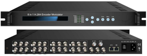 Modulador codificador HPS1208B 8 en 1 H. 264/MPEG-2 con salida DVB-C RF