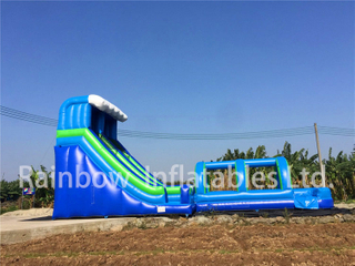 RB6095(15x5x7m) Inflatables Two part Extended blue Bouncy Slide