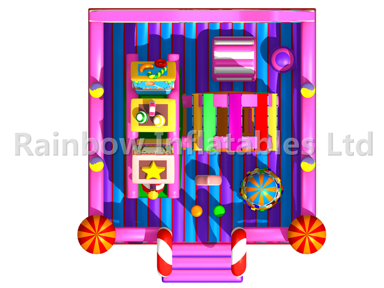 RB04124(9.5x10x5.3m) Inflatables Colorful candy house bouncy funcity