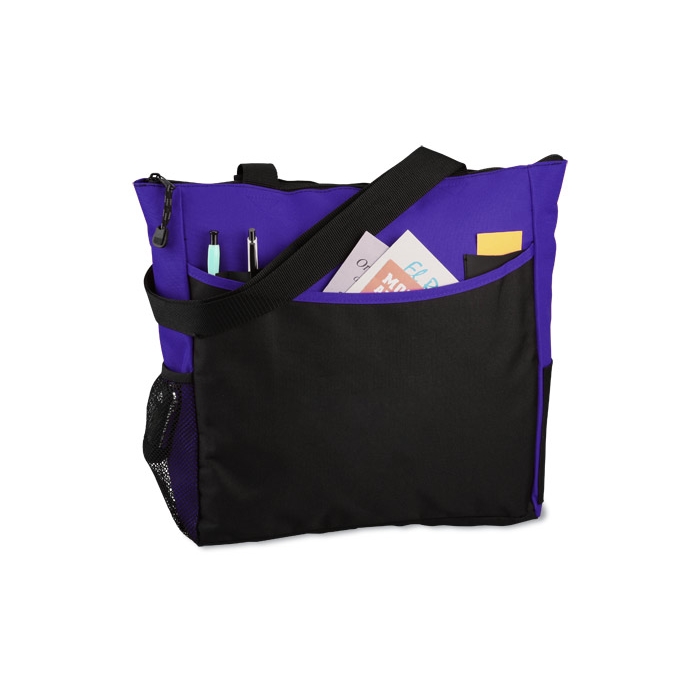 Double Pocket Zippered Tote Bag