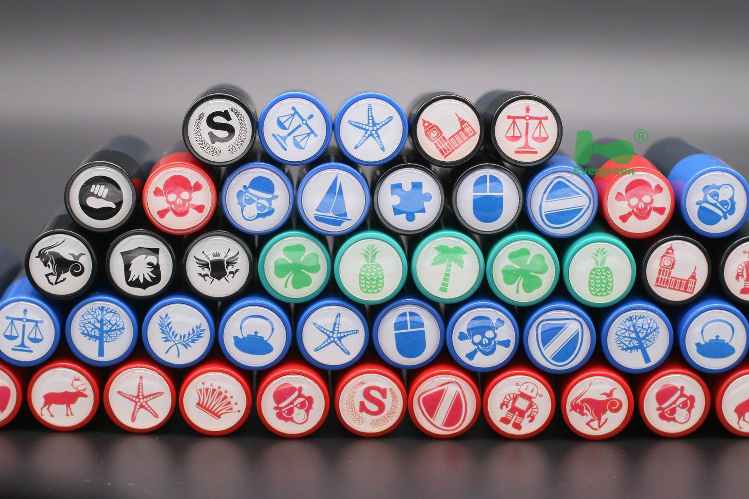 Personzlied Round plastic Golf Ball Stamps Dia.12mm 