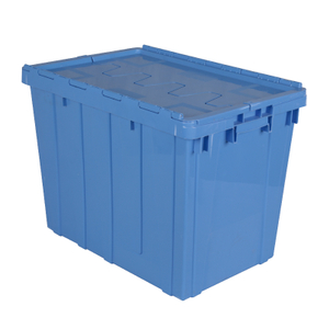Plastic Stackable Crate Attached Lid Container NLB-6