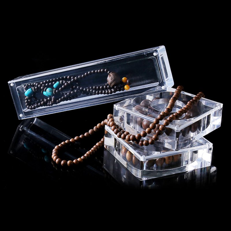 Wholesale Bracelet Organizer Small Clear Plexiglass Jewelry Display Box With Lid