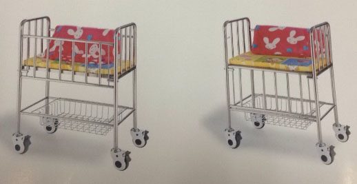 Infant Hospital Bed with Castors (model BC541; HX/YEC-1-B)