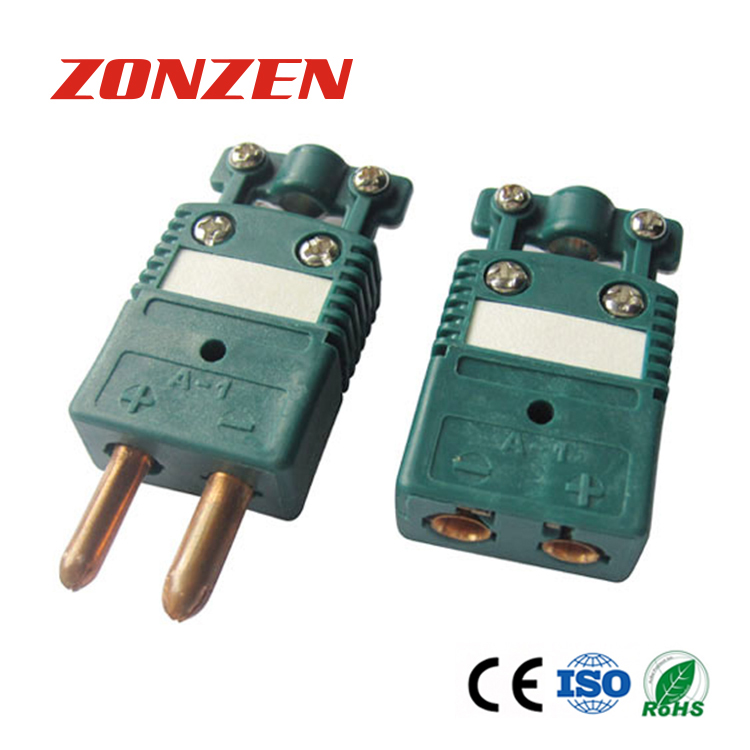 Standard Size Round 2 Pin Thermocouple Connector with Cable Clamp Buy