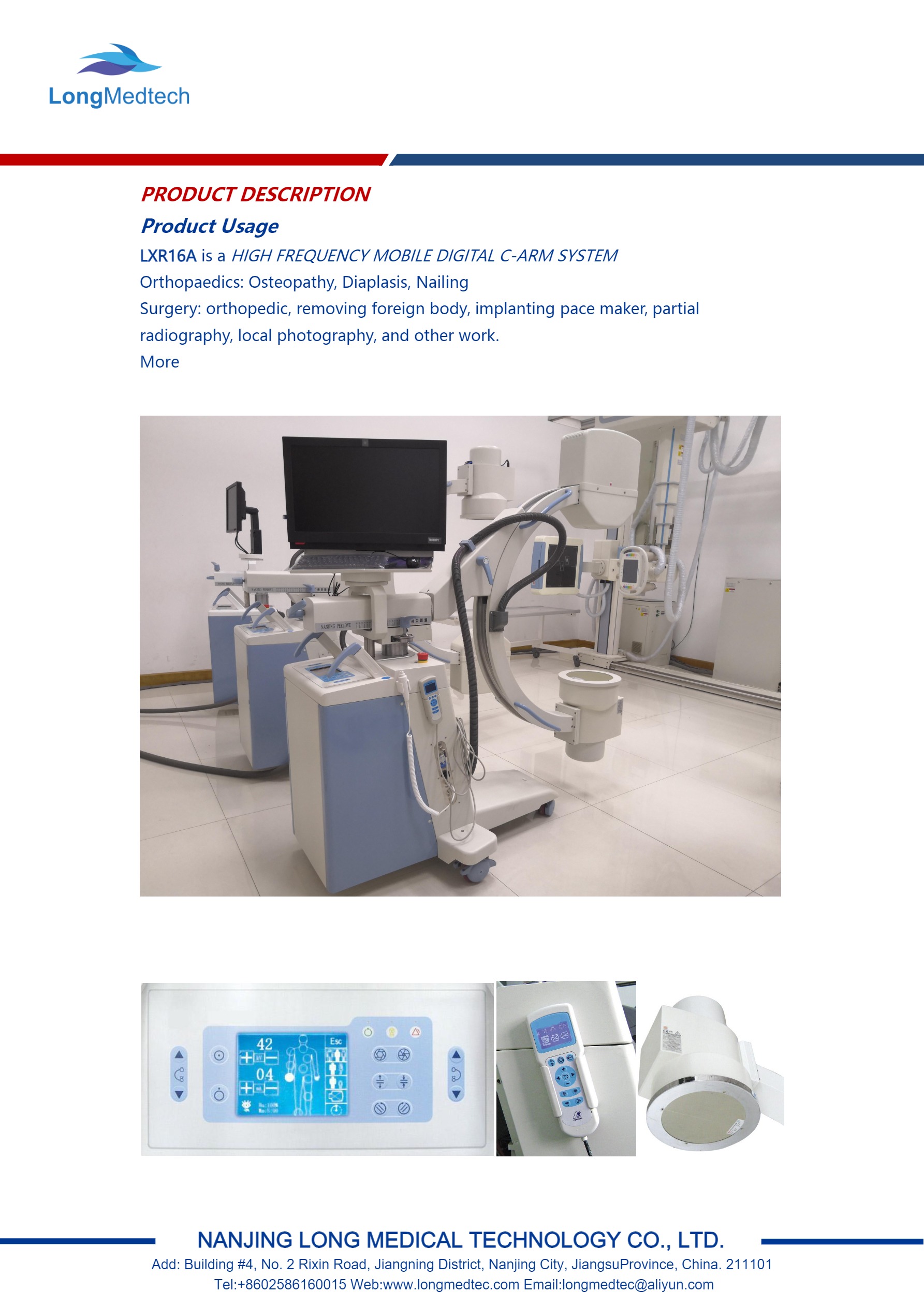 Sistema de brazo en C digital m&oacute;vil de alta frecuencia LXR16A-2