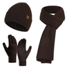 Mens Casual Rib Beanie Scarf Glove Set