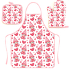 Fashion Kitchen Apron Oven Mittens Set