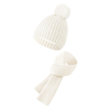 Kids White Wool Knit Two Piece Set