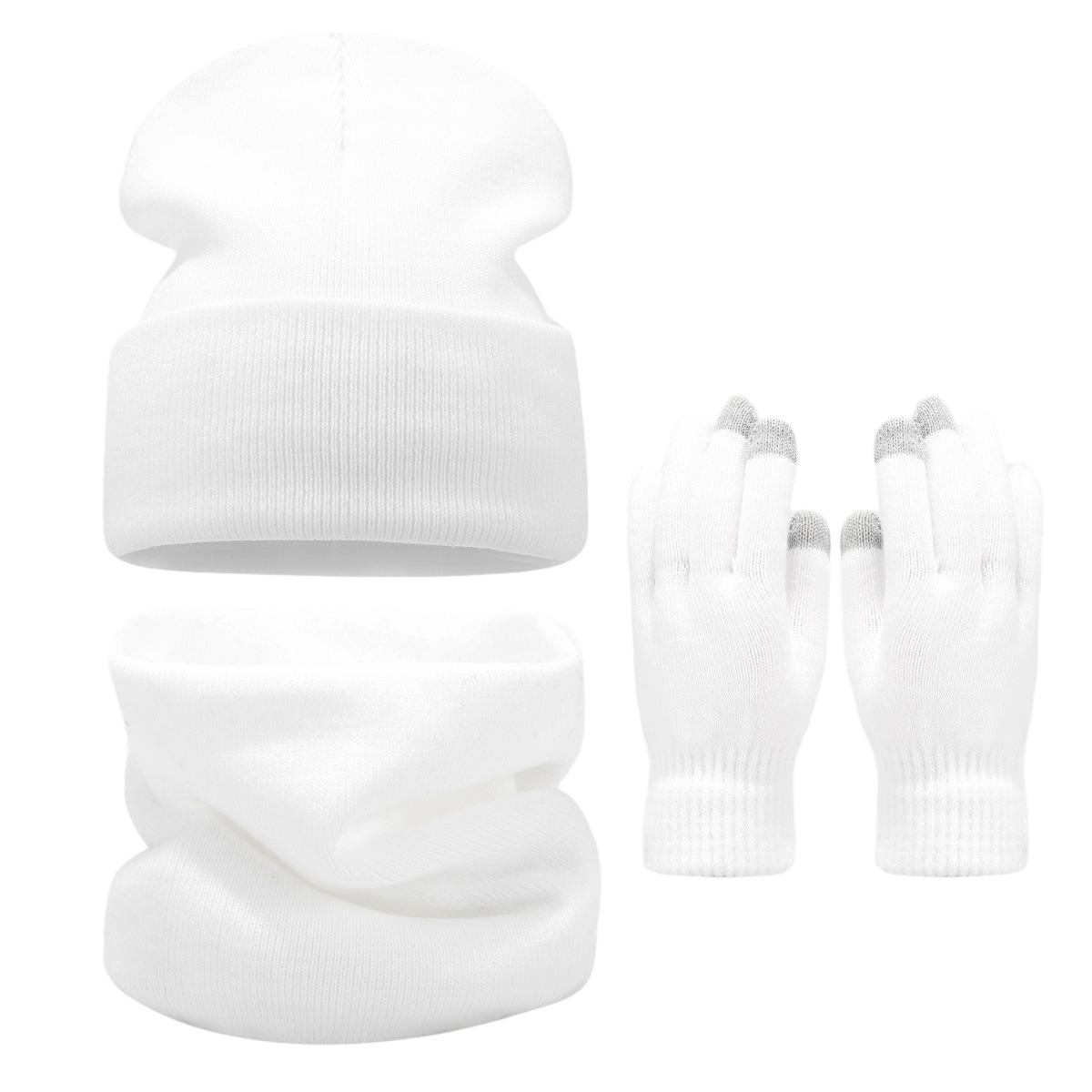 White Knit Three Piece Set