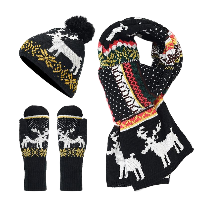 Black Knit Three Piece Set