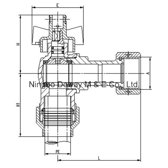 Robinet &agrave; bille en laiton avec raccords Deca pour compteur d'eau