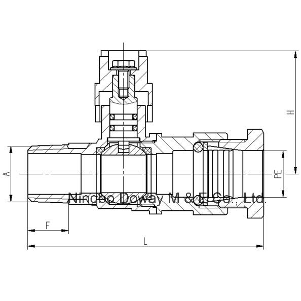 Robinet &agrave; bille en laiton pour compteur d'eau
