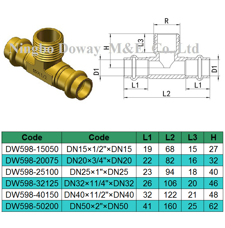 T-shirt m&acirc;le &agrave; raccord &eacute;gal en laiton avec approbation de filigrane