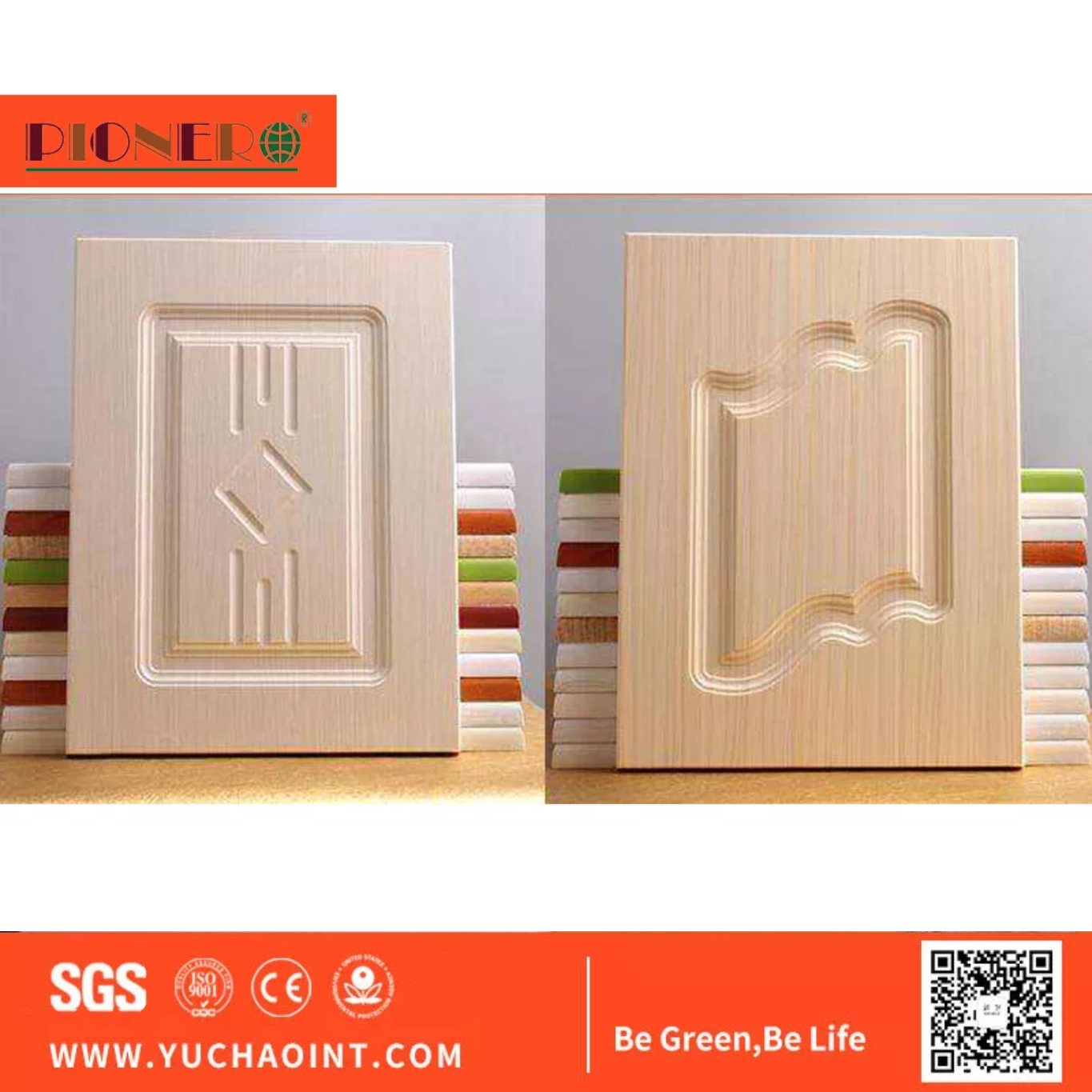 Customized Furniture parts PVC Film MDF Kitchen Cabinet Door