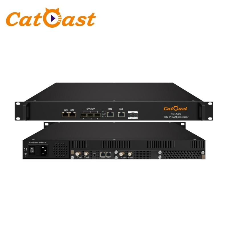 10G IP QAM Modulator 112 DVB-C QAM Channels Output with Multiplexer Scramble