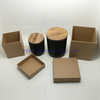 Matte Black Frosted Heat Resistant Glass Candle Jars With Gold Metal Lids And Wooden Box