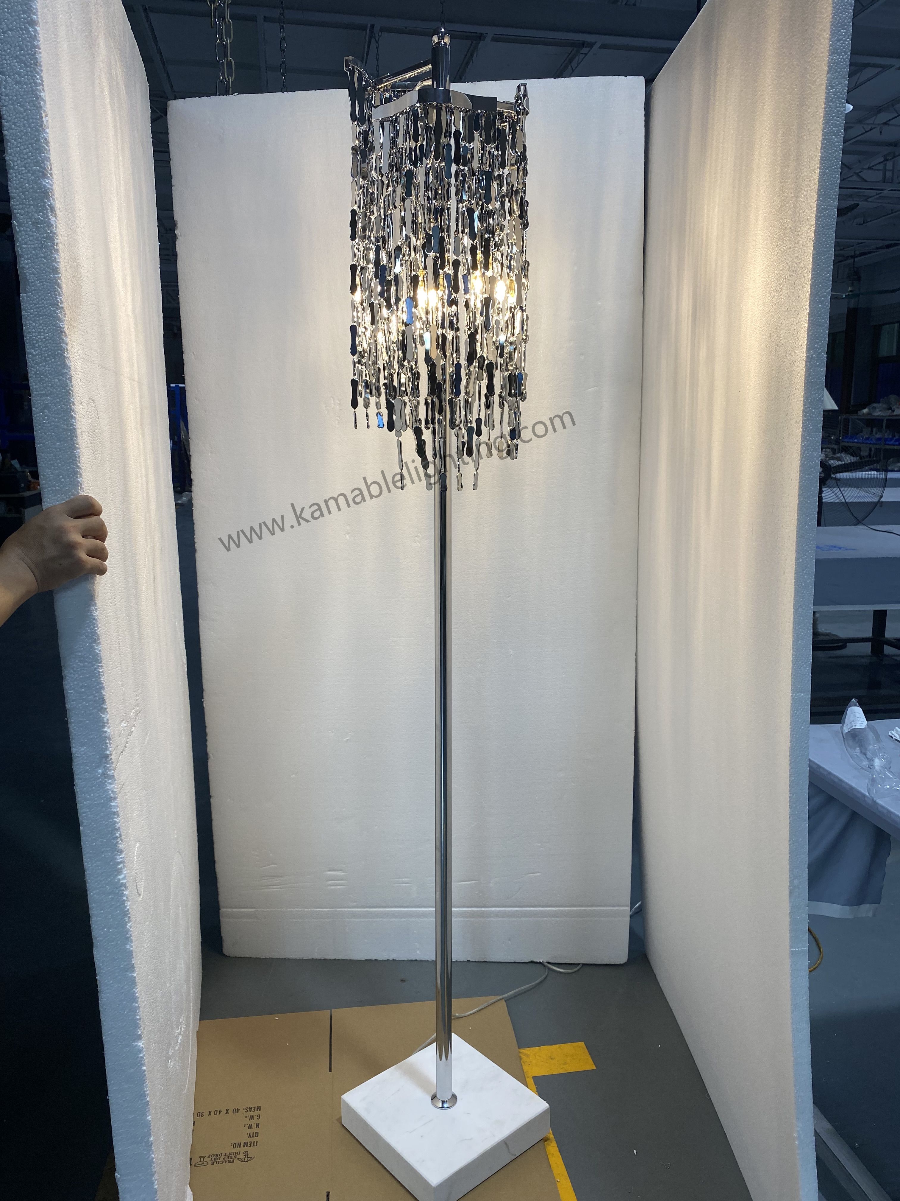 Никель Shinning Modern Chain Metal Marble Indoor Villa Торшер (KDA-FL27)