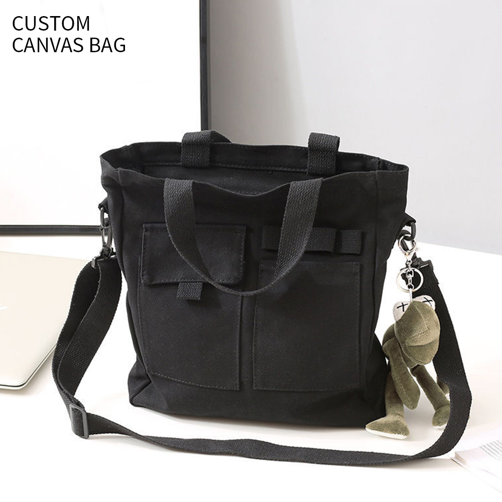 Custom Fashion Canvas Shoulder Bag With Logo 